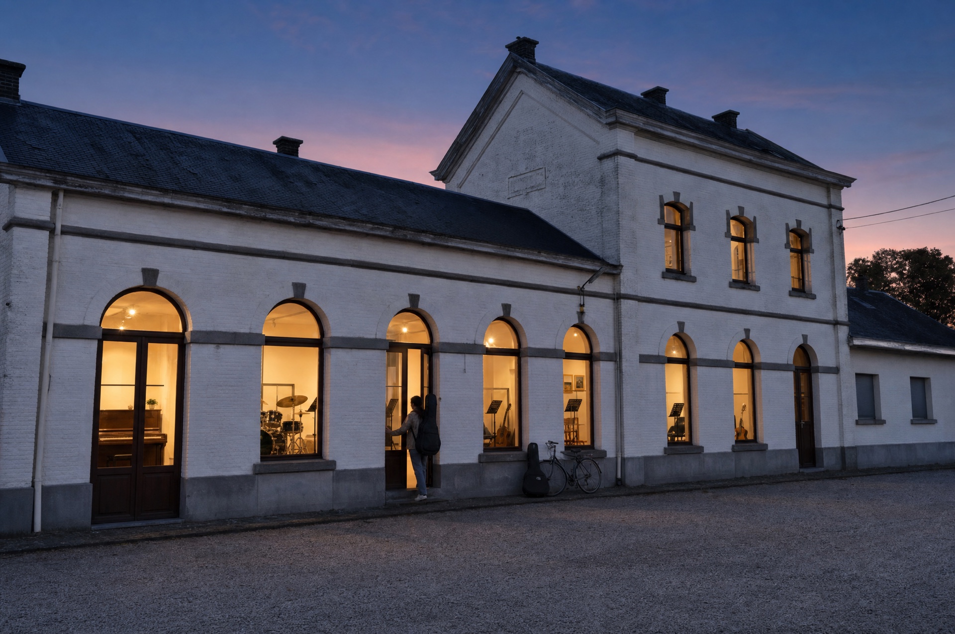 L'ancienne gare d'Haversin, aujourd'hui école et salle de concert Music Factory